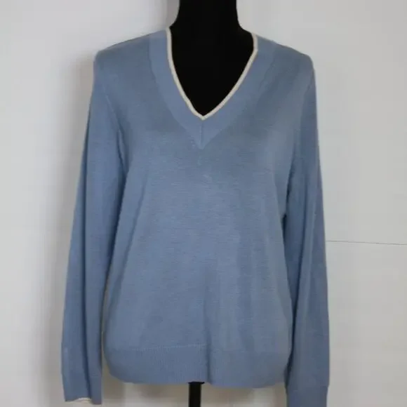 Brooks Brothers Silk Cashmere Blend V-Neck Sweater Size XL - Picture 7 of 9